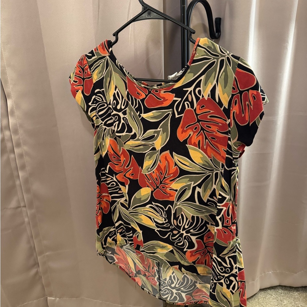 Panama Jack Tropical Leaf Print Women's Top #2002